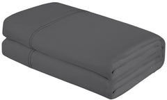 Royale Linens Queen Size Flat Sheet Only - Brushed 1800 Microfiber - Ultra Soft & Breathable - Wrinkle & Stain Resistant - Hotel Quality Flat Sheet Sold Separately - Top Sheet for Bed - (Queen, Grey)