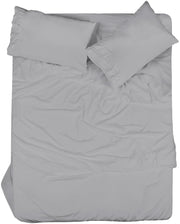 ROYALE LINENS - 4 Piece Bed Sheet - Soft Brushed Microfiber 1800 Bedding Set - 1 Fitted Sheet, 1 Flat Sheet, 2 Pillow case - Wrinkle & Fade Resistant Luxury Sheet Set (Silver)