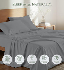 144TC cotton flat sheet Charcoal
