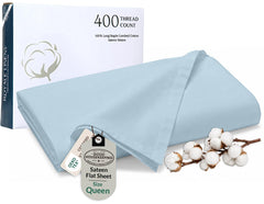 400TC cotton flat Caribbean Blue
