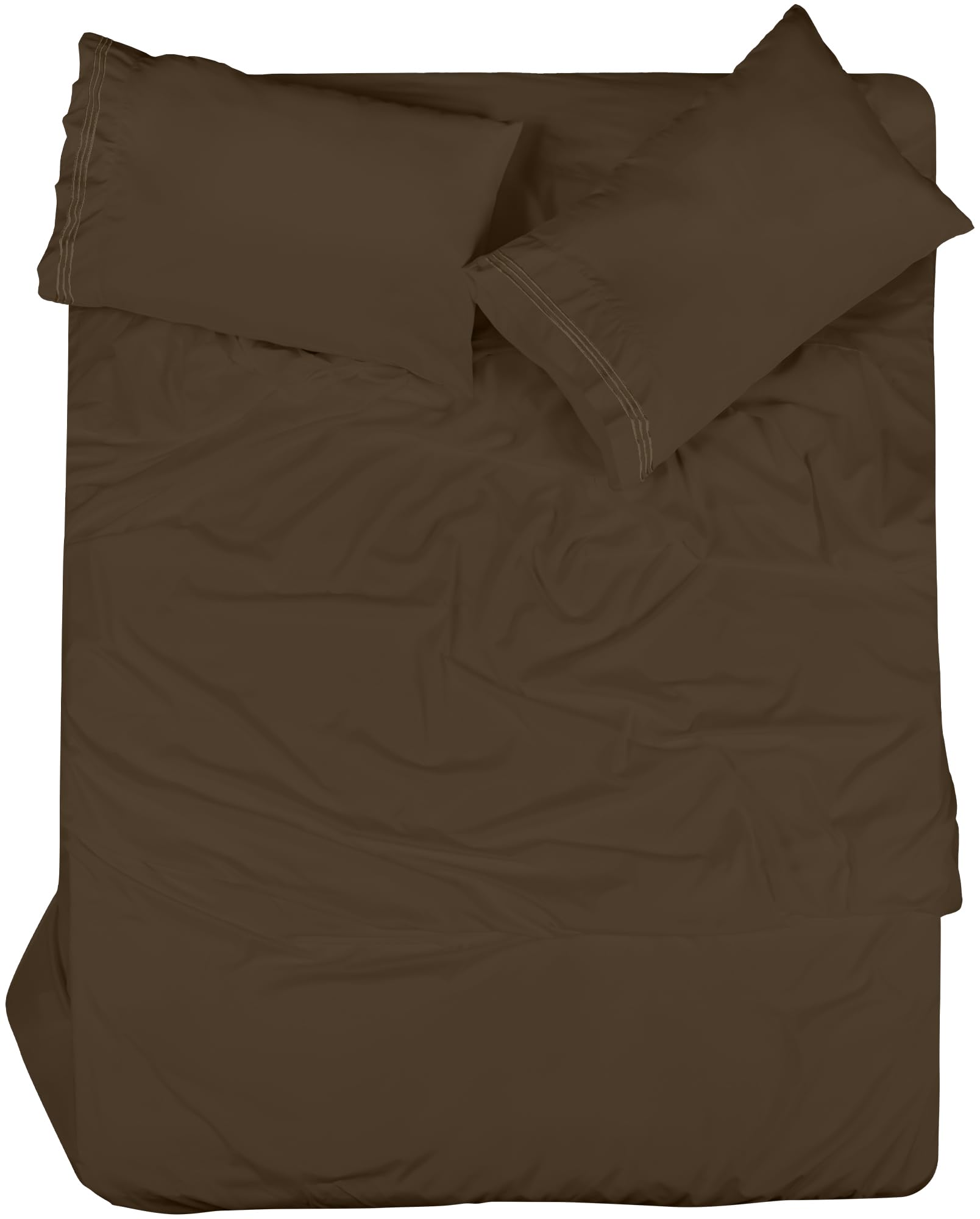 ROYALE LINENS - 4 Piece Bed Sheet - Soft Brushed Microfiber 1800 Bedding Set - 1 Fitted Sheet, 1 Flat Sheet, 2 Pillowcase -Wrinkle & Fade Resistant Luxury Sheet Set (Chocolate Brown)