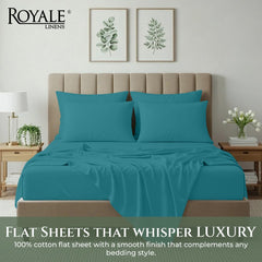 144TC cotton flat sheet Teal