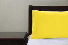 Royale Linens Queen Pillowcase Set of 2 - Bed Pillow Cover - 20" x 30" - Pillowcases - 1800 Brushed Microfiber, Wrinkle & Fade Resistant - Soft & Cozy- Queen Size Pillow Case (Queen, Yellow)