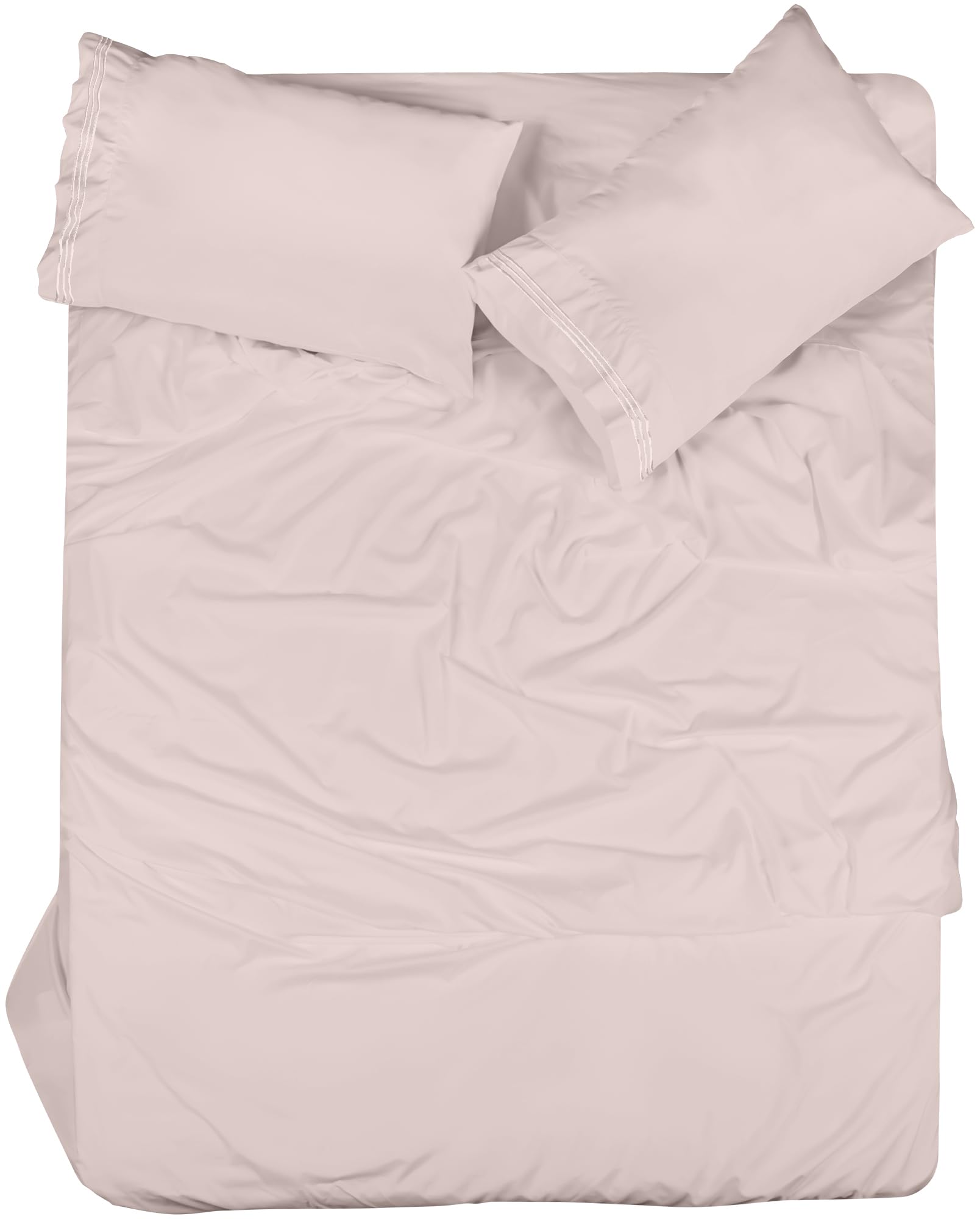 ROYALE LINENS - 4 Piece Queen Bed Sheet - Soft Brushed Microfiber 1800 Bedding Set - 1 Fitted Sheet, 1 Flat Sheet, 2 Pillow case - Wrinkle & Fade Resistant Luxury Queen Size Sheet Set (Pink, Queen)