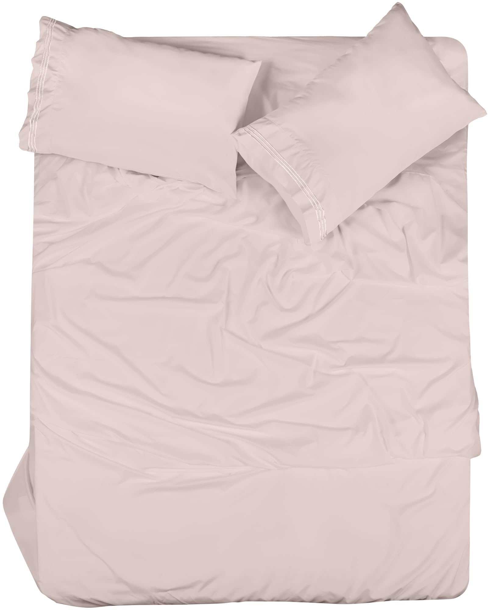 ROYALE LINENS - 4 Piece Bed Sheet - Soft Brushed Microfiber 1800 Bedding Set - 1 Fitted Sheet, 1 Flat Sheet, 2 Pillow case - Wrinkle & Fade Resistant Luxury Sheet Set (Pink)