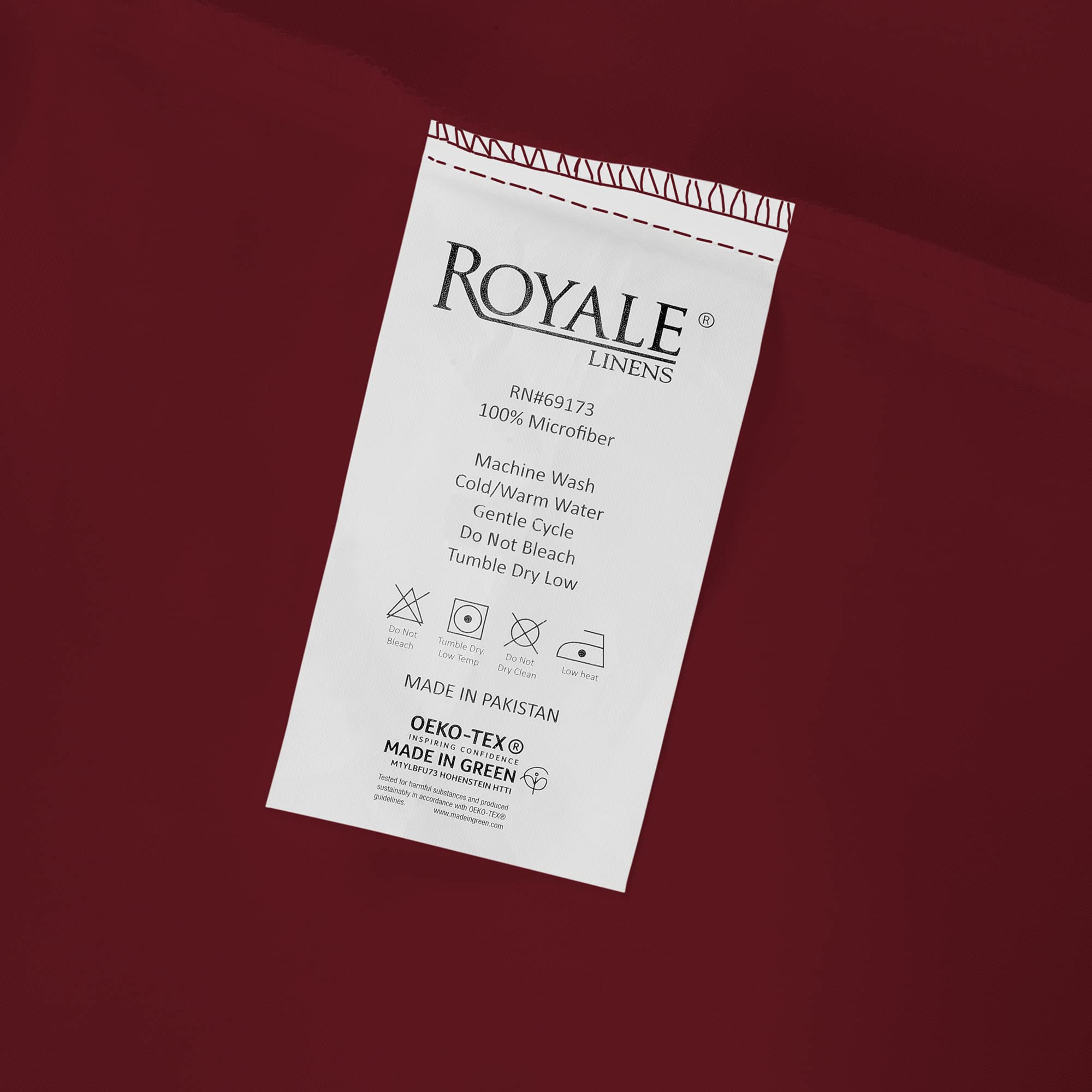 Royale Linens Queen Size Flat Sheet Only - Brushed 1800 Microfiber - Ultra Soft & Breathable - Wrinkle & Stain Resistant - Hotel Quality Flat Sheet Sold Separately - Top Sheet for Bed(Queen,Burgundy)