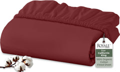 Royale Linens 200 thread count cotton fitted sheet - Red - California King