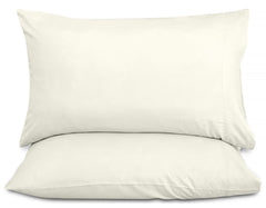 ROYALE LINENS 300 thread Count 100% Long Staple Combed Cotton Pillowcases Set Of 2 - Ultra Soft - Queen Bed Pillow Cover - 20"x30" - Breathable, Cool & Crisp Percale White Pillow Cases