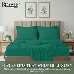 144TC cotton flat sheet Hunter Green