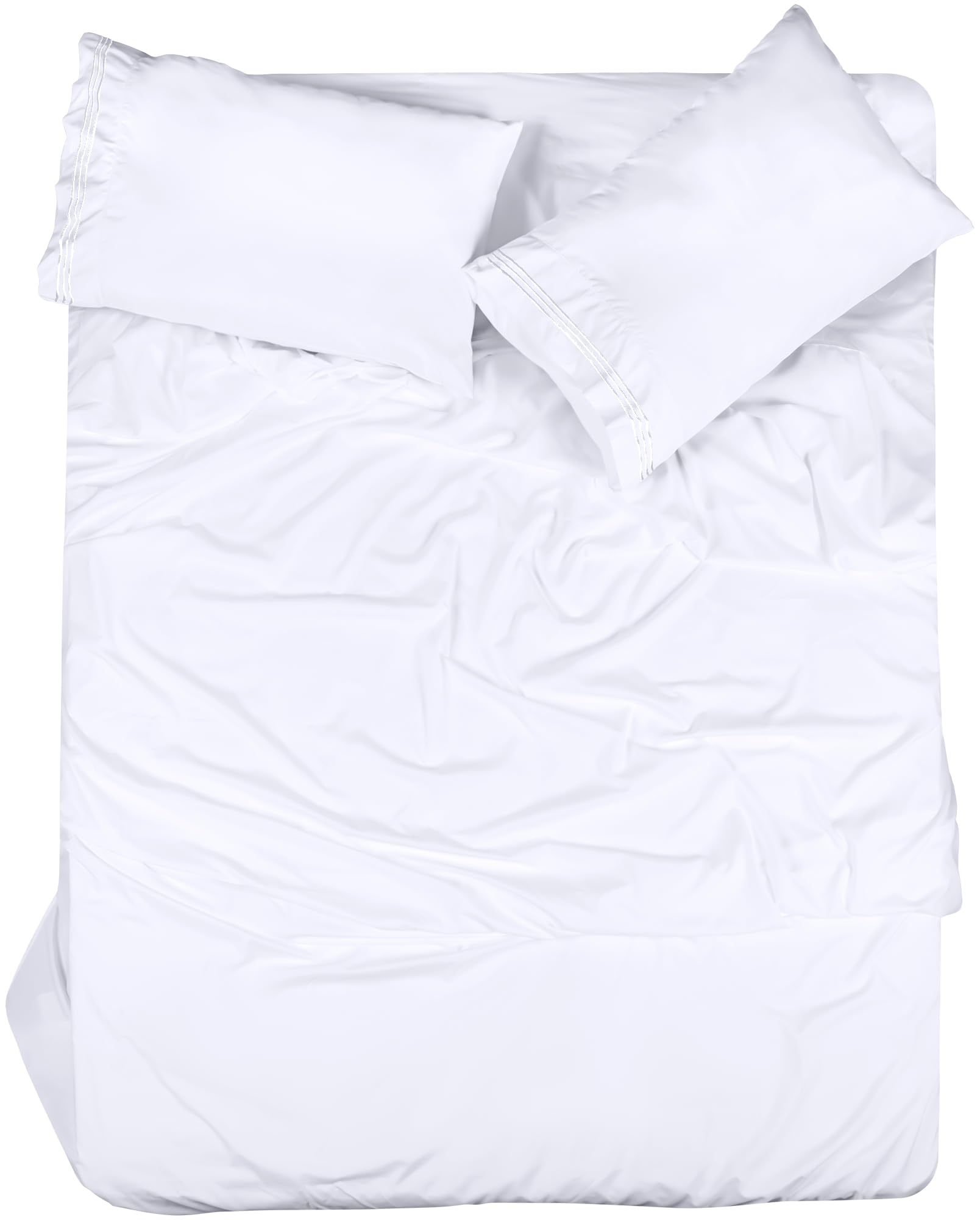 ROYALE LINENS - 4 Piece Bed Sheet - Soft Brushed Microfiber 1800 Bedding Set - 1 Fitted Sheet, 1 Flat Sheet, 2 Pillow case - Wrinkle & Fade Resistant Luxury Sheet Set (White)