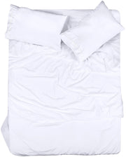 ROYALE LINENS - 4 Piece Bed Sheet - Soft Brushed Microfiber 1800 Bedding Set - 1 Fitted Sheet, 1 Flat Sheet, 2 Pillow case - Wrinkle & Fade Resistant Luxury Sheet Set (White)