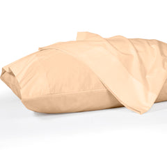 ROYALE LINENS 200 Thread Count 100% Long Staple Combed Cotton Pillowcases Set Of 2 - Ultra Soft - Queen Bed Pillow Cover - 20"x30" - Breathable, Cool & Crisp Percale White Pillow Cases ( Sand)