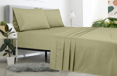 Royale Linen 2 Pack Bulk Flat Sheet - Top Sheet - Soft 1800 Microfiber - Wrinkle & Stain Resistant - for Hotel, Massage Table, Hospital, Dorm - Queen Flat Sheet Sold Separately (Queen, Sage Green)