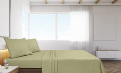 Royale Linen 2 Pack Bulk Flat Sheet - Top Sheet - Soft 1800 Microfiber - Wrinkle & Stain Resistant - for Hotel, Massage Table, Hospital, Dorm - Queen Flat Sheet Sold Separately (Queen, Sage Green)