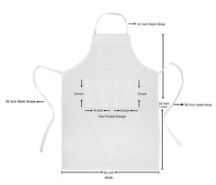 ROYALE LINENS 2 Pack Adjustable Bib Apron with 2 Pockets - Chef Cooking Kitchen Aprons for Women Men Chef (Pack Of 2, White)