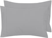 Royale Linens Pillowcase Set of 2 - Bed Pillow Cover - Silver Pillowcases - 1800 Brushed Microfiber, Wrinkle & Fade Resistant - Soft & Cozy- Pillow Case (Silver)