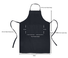 ROYALE LINENS 2 Pack Adjustable Bib Apron with 2 Pockets - Chef Cooking Kitchen Aprons for Women Men Chef (Pack Of 2, Combo)