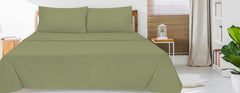 Royale Linens Queen Size Flat Sheet Only - Brushed 1800 Microfiber - Ultra Soft & Breathable - Wrinkle&Stain Resistant - Hotel Quality Flat Sheet Sold Separately - Top Sheet For Bed (Queen Sage Green)