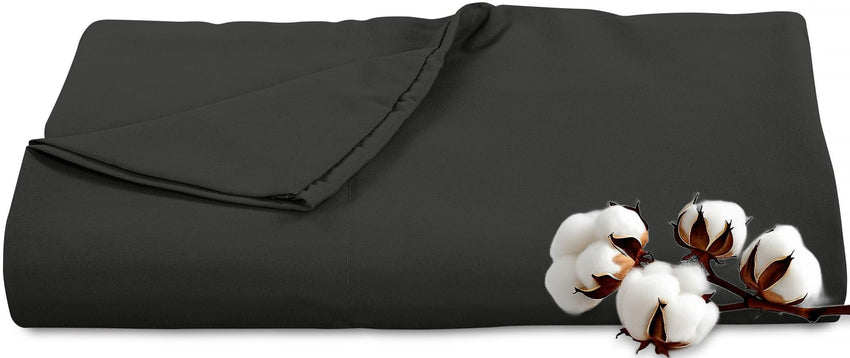 Royale Linens 300 Thread Count 100% Long Staple Combed Cotton Flat Sheet - Super Soft - Top Sheet - Breathable, Cool & Crisp Percale Flat Sheet Only