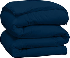 ROYALE Queen Comforter - All Season Down Alternative Bedding Comforter - Lightweight Quilted Comforter with Corner Tabs - Ultra Soft Luxury Hotel Comforter - Box Stitched Duvet Insert (Queen, Navy)