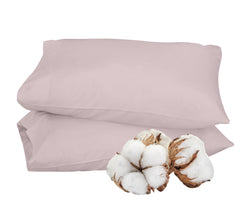ROYALE LINENS 300 thread Count 100% Long Staple Combed Cotton Pillowcases Set Of 2 - Ultra Soft - Queen Bed Pillow Cover - 20"x30" - Breathable, Cool & Crisp Percale White Pillow Cases