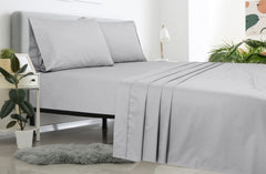 Royale Linen 2 Pack Bulk Flat Sheet Set - Top Sheet - Soft 1800 Microfiber - Wrinkle & Stain Resistant - for Hotel, Massage Table, Hospital, Dorm - Queen Flat Sheet Sold Separately (Queen, Silver)