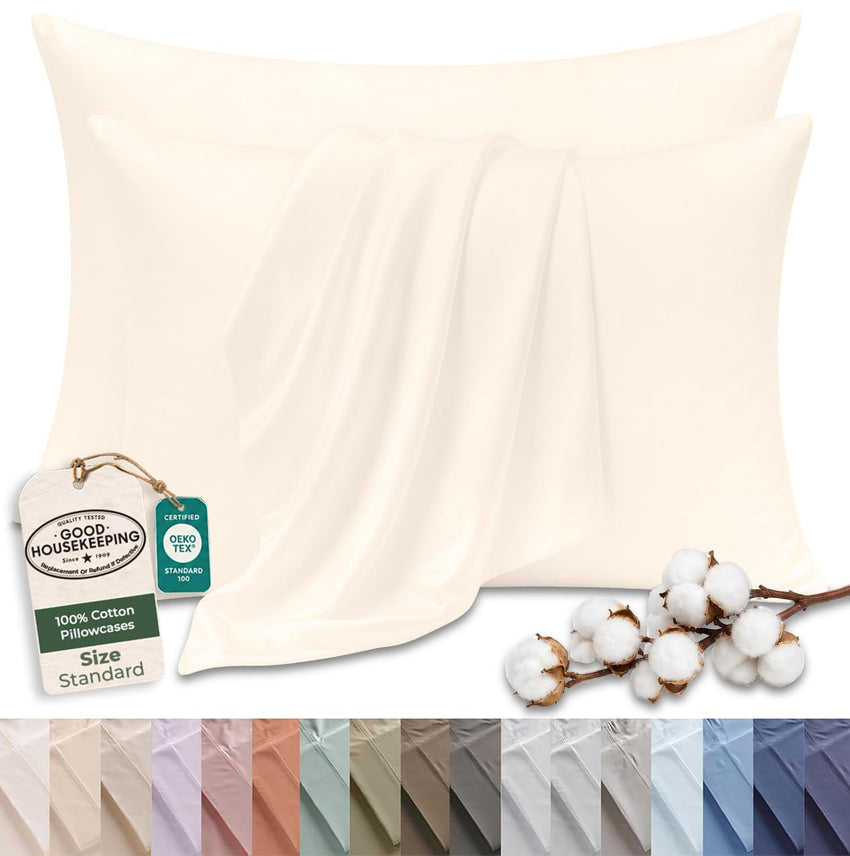 144TC cotton pillowcases Cream