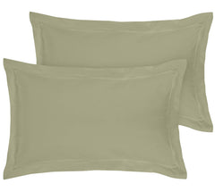 Royale Linens Pillow Shams 2 Pack Queen Size 20x30 Inch -Brushed 1800 Microfiber -Bed Pillow Shams, Wrinkle & Fade Resistant Super Soft and Cozy -Back Overlap Closure - Oxford Pillowcase (Queen, Sage)