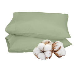 ROYALE LINENS 300 thread Count 100% Long Staple Combed Cotton Pillowcases Set Of 2 - Ultra Soft - Queen Bed Pillow Cover - 20"x30" - Breathable, Cool & Crisp Percale White Pillow Cases