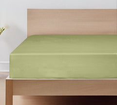 Royale Linens 100% Organic Cotton Percale Weave Super Soft Deep Pocket Bottom Sheets Elastic Sheet Fitted Sheets Only