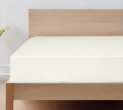 Royale Linens 100% Organic Cotton Percale Weave Super Soft Deep Pocket Bottom Sheets Elastic Sheet Fitted Sheets Only