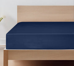 Royale Linens 100% Organic Cotton Percale Weave Super Soft Deep Pocket Bottom Sheets Elastic Sheet Fitted Sheets Only