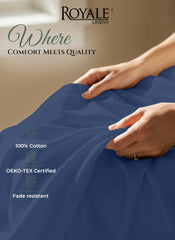 144TC cotton flat sheet Navy
