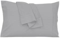 Royale Linens Queen Pillowcase Set of 2 - Bed Pillow Cover - 20" x 30" - Silver Pillowcases - 1800 Brushed Microfiber, Wrinkle & Fade Resistant - Soft & Cozy- Queen Size Pillow Case (Queen, Silver)