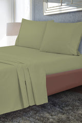 Royale Linens Queen Size Flat Sheet Only - Brushed 1800 Microfiber - Ultra Soft & Breathable - Wrinkle&Stain Resistant - Hotel Quality Flat Sheet Sold Separately - Top Sheet For Bed (Queen Sage Green)