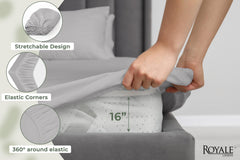 144TC cotton fitted sheet Silver