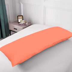 Royale Linens Body Pillow Cover - Double Brushed 1800 Microfiber - 20"x54" with Hidden Zipper Closure - Wrinkle & Fade Resistant - Super Soft Body Pillowcase 2 Pack (Coral, Pack of 2)