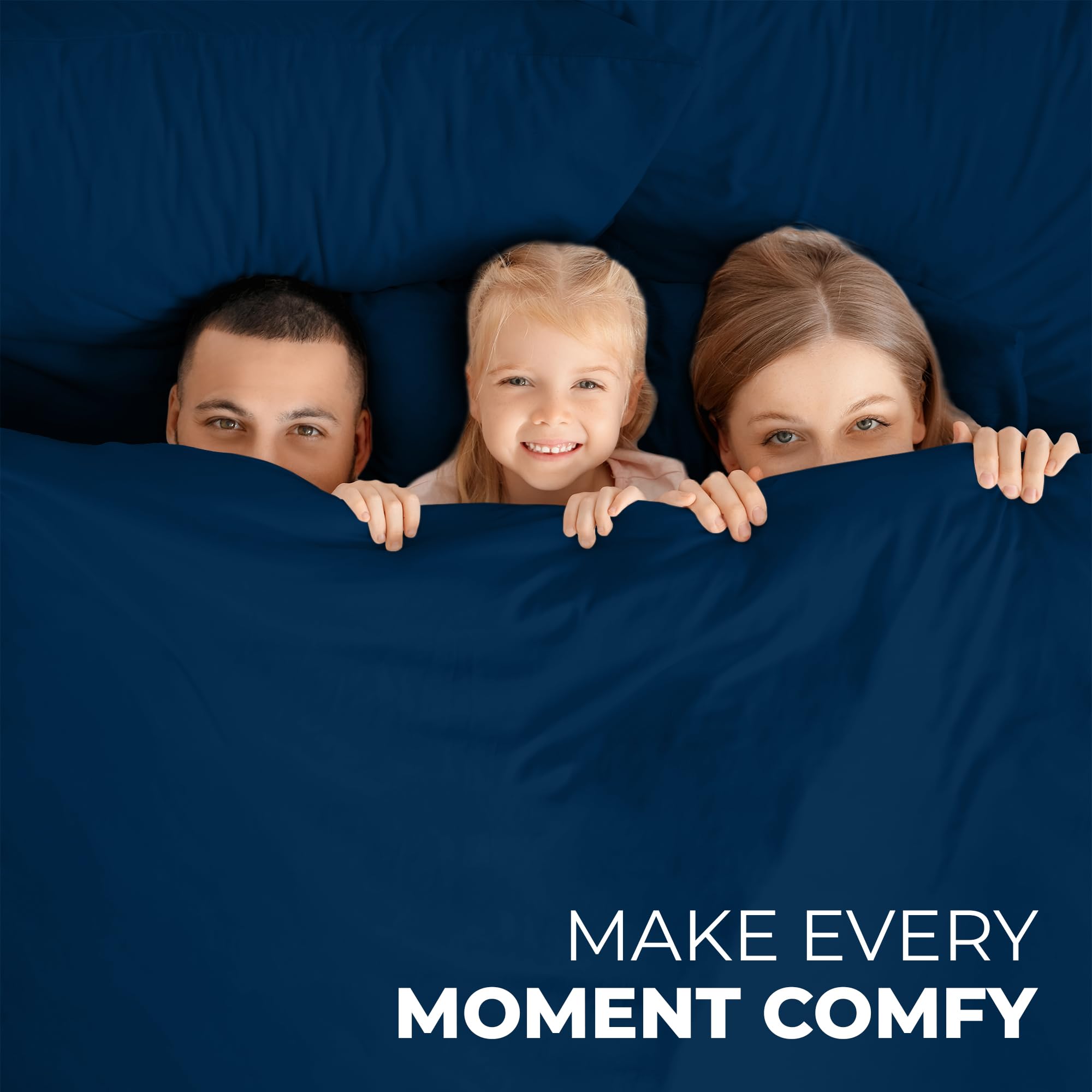 ROYALE LINENS - 4 Piece Bed Sheet - Soft Brushed Microfiber 1800 Bedding Set - 1 Fitted Sheet, 1 Flat Sheet, 2 Pillow case - Wrinkle & Fade Resistant Luxury Sheet Set (Navy)