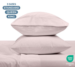 ROYALE LINENS 200 Thread Count 100% Long Staple Combed Cotton Pillowcases Set Of 2 - Ultra Soft - Queen Bed Pillow Cover - 20"x30" - Breathable, Cool & Crisp Percale White Pillow Cases ( Lavendar)