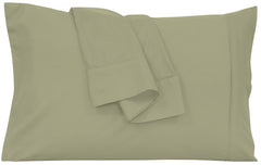 Royale Linens Queen Pillowcase Set of 2 - Bed Pillow Cover - 20" x 30" - Sage Green Pillowcases - 1800 Brushed Microfiber, Wrinkle & Fade Resistant - Soft & Cozy- Queen Size Pillow Case (Queen, Sage)