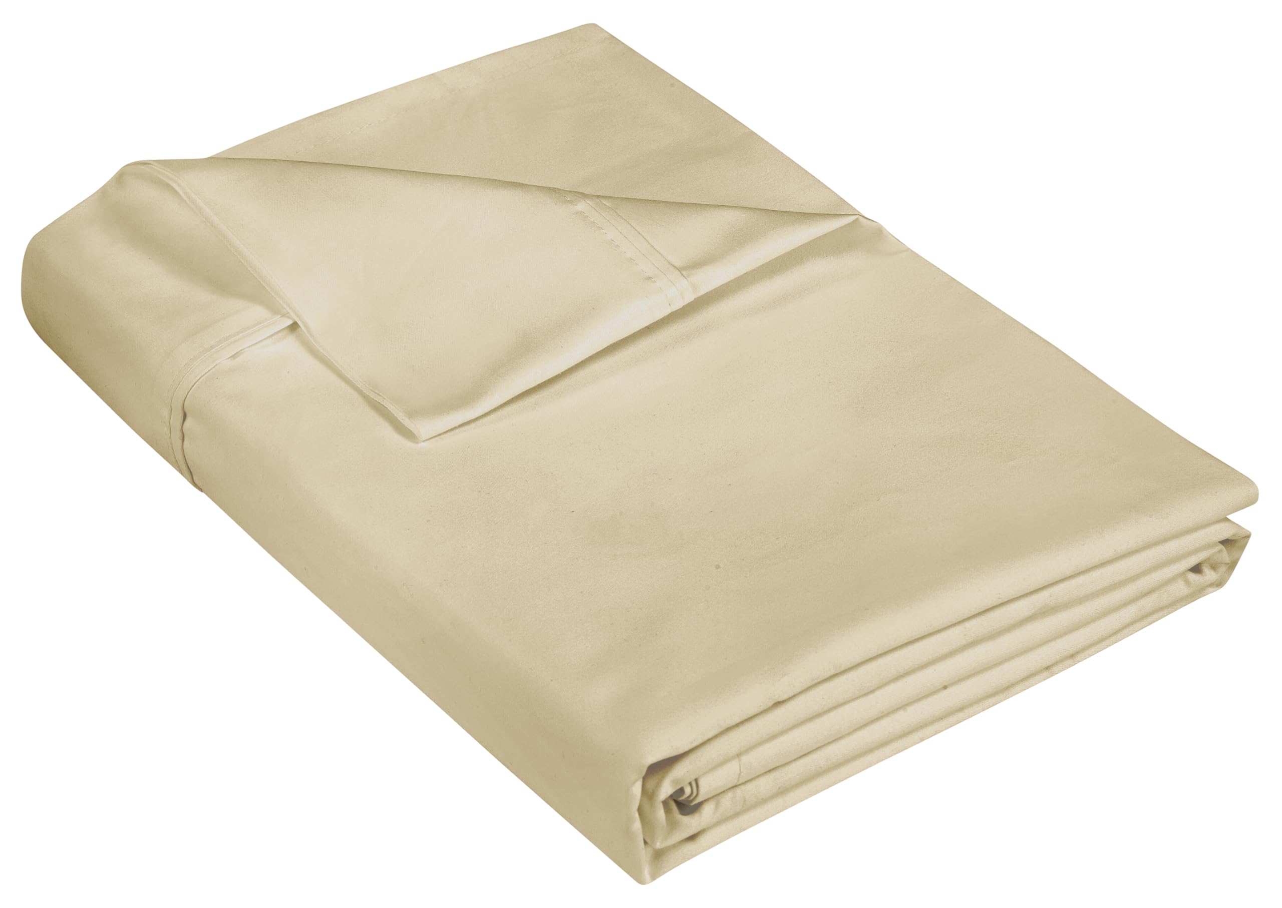 400 Thread Count 100% American Grown Cotton Flat Sheet - Cooling Sheets - Queen Sheets - Luxury Sateen Weave - Queen Flat Sheet Sold Separately - Sand Flat Sheet Only (Queen, Moroccan Sand)