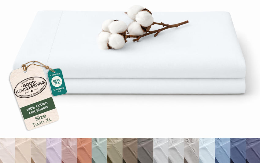 144TC cotton flat sheet White