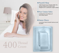 400TC sheet set Caribbean Blue image 6