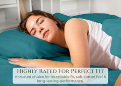 144TC cotton fitted sheet Teal