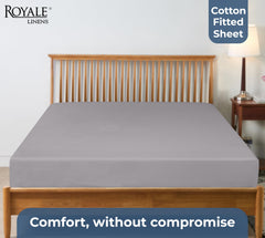 200TC cotton fitted sheet silver