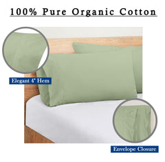 ROYALE LINENS 300 thread Count 100% Long Staple Combed Cotton Pillowcases Set Of 2 - Ultra Soft - Queen Bed Pillow Cover - 20"x30" - Breathable, Cool & Crisp Percale White Pillow Cases