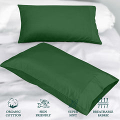 ROYALE LINENS 300 thread Count 100% Long Staple Combed Cotton Pillowcases Set Of 2 - Ultra Soft - Queen Bed Pillow Cover - 20"x30" - Breathable, Cool & Crisp Percale White Pillow Cases