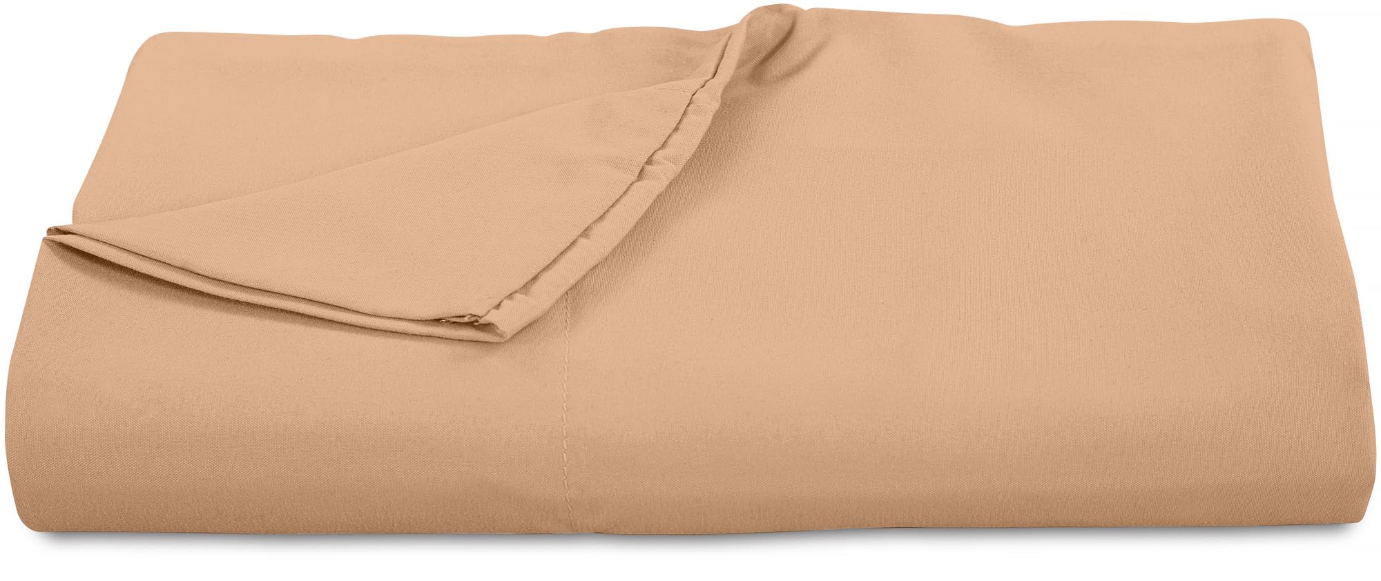 ROYALE LINENS 300 Thread Count 100% Long Staple Combed Cotton Flat Sheet - Super Soft - Top Sheet - Queen Flat Sheet Sold Separately - Breathable, Cool & Crisp Percale Flat Sheet Only (Queen, Sand)