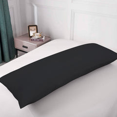 Royale Linens Body Pillow Cover - Double Brushed 1800 Microfiber - 20"x54" with Hidden Zipper Closure - Wrinkle & Fade Resistant - Super Soft Body Pillowcase 2 Pack (Black, Pack of 2)