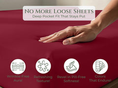 144TC cotton fitted sheet Red